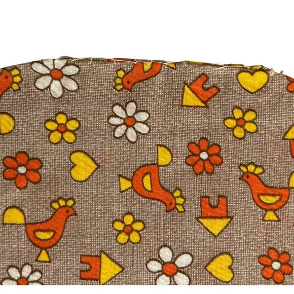 Set Of 4 Handmade Fish-Shaped Placemats Napkins With Chicken & Flower Print - Picture 3 of 7